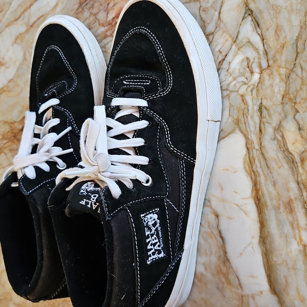 VANS SKATE HALF CAB Black and White  Sneakers Shoes - 10.5 - Picture 2 of 6